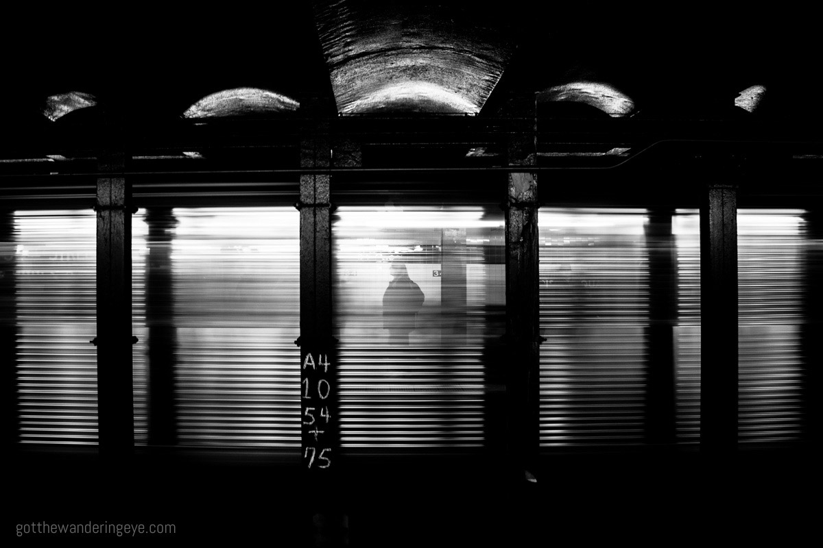 Alone in the Subway, New York City. NYC Subway Long Exposure