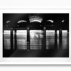 Alone in the Subway, New York City - White Frame