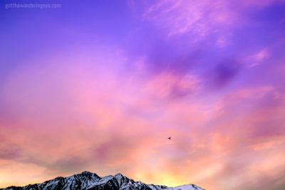 Pink Sky Mountain Sunset Queenstown, New Zealand