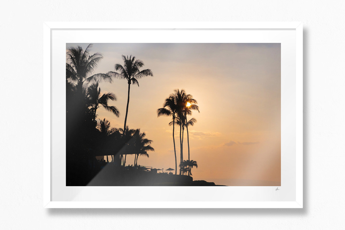 Happy Hour, Hawaii - White Frame