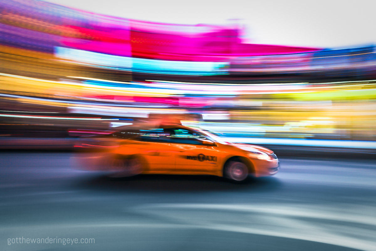 Motion Blur Photography of Tax in NYC