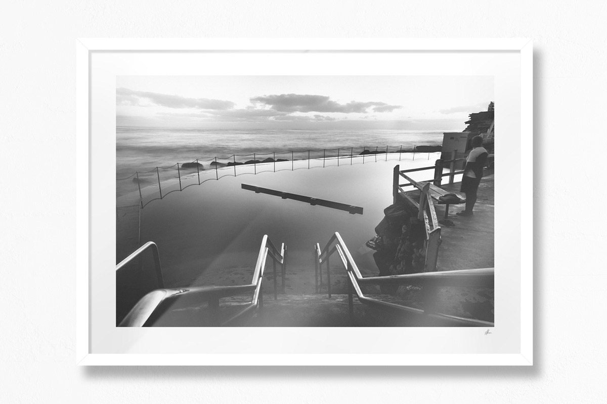 Moment of Silence, Bronte Beach - White Frame
