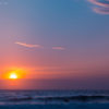 Morning Surf Maroubra Beach. Morning Flame, surfers waiting for waves at sunrise.