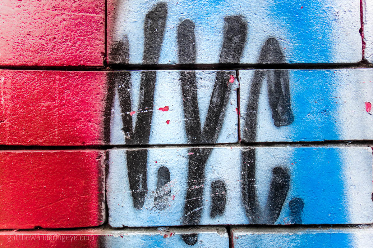 NYC Street Art Graffiti. Spray paint on wall