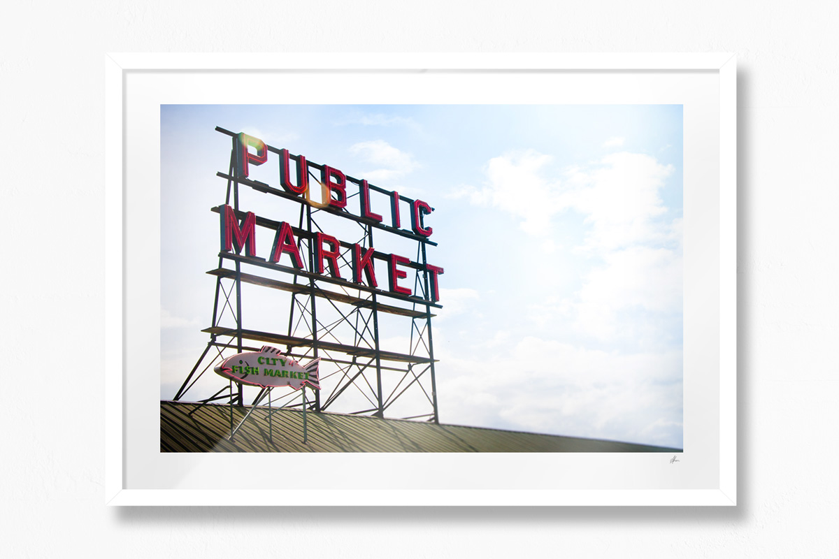 Public Markets, Seattle - White Frame