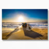 Sunrise over the Big Rubiks Cube sculpture Maroubra Beach.
