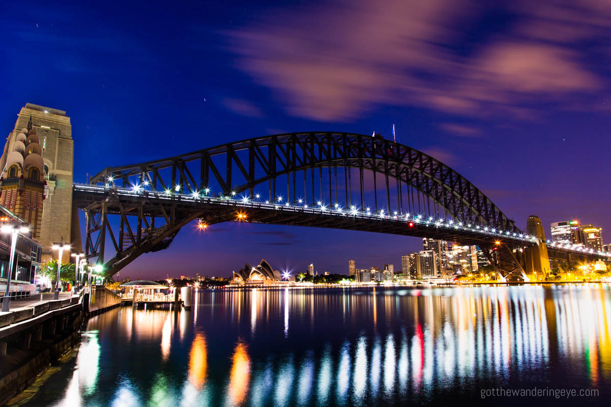 Sydney Harbour Night Lights sparkling on water
