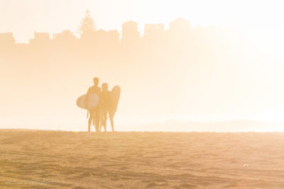 Sunrise Surfer Silhouette at Bondi Beach