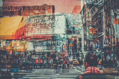 Multiple Exposure Street Photography. Counterfeits on Canal, New York City