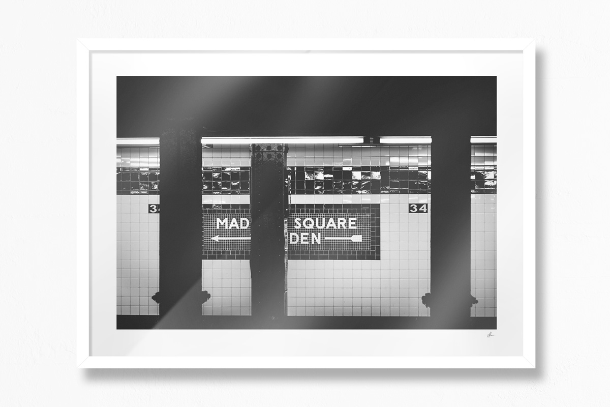 Mad Square Den, New York City - White Frame
