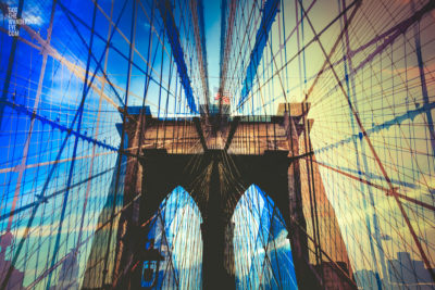 Double Exposure NYC Photography. Brooklyn Bridge NYC