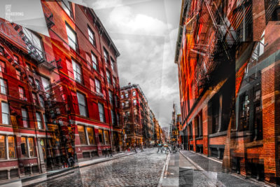 Multiple Exposure Urban Street. Lofts of SoHo, New York City