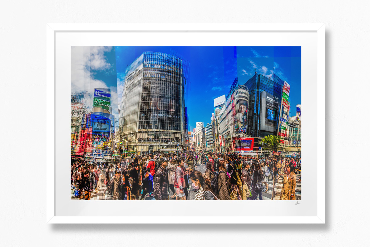 Multiple Exposure City Photography. Shibuya Crossings, Tokyo