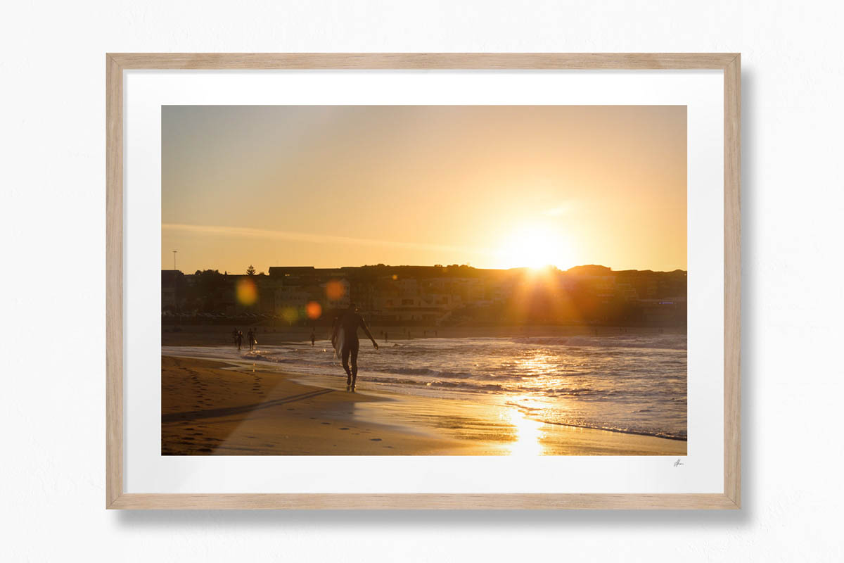 Sun Spots, Bondi Beach - Oak Frame