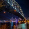 Vivid Sydney Harbour Views. Sydney Harbour bridge lit up from Vivid Sydney