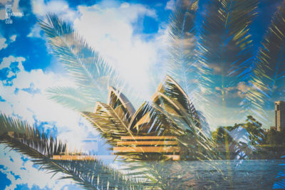 Double Exposure Citiscape. Sydney Opera House