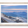 Mountain Layers Queenstown. Mountain ridge landscape on hazy day in winter