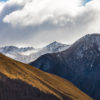 Mountain Layers. Snow capped Mountains in Autumn
