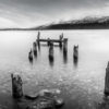 Old Wharf Queenstown Glenorchy. Black & White landscape