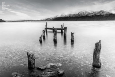 Old Wharf Queenstown Glenorchy. Black & White landscape