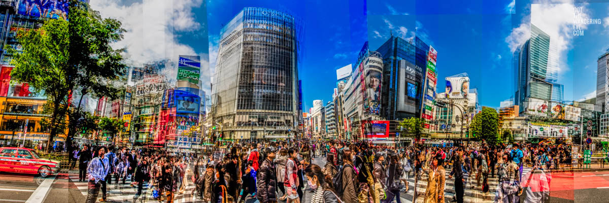 Shibuya Crossing Multiple Exposure abstract panoramic