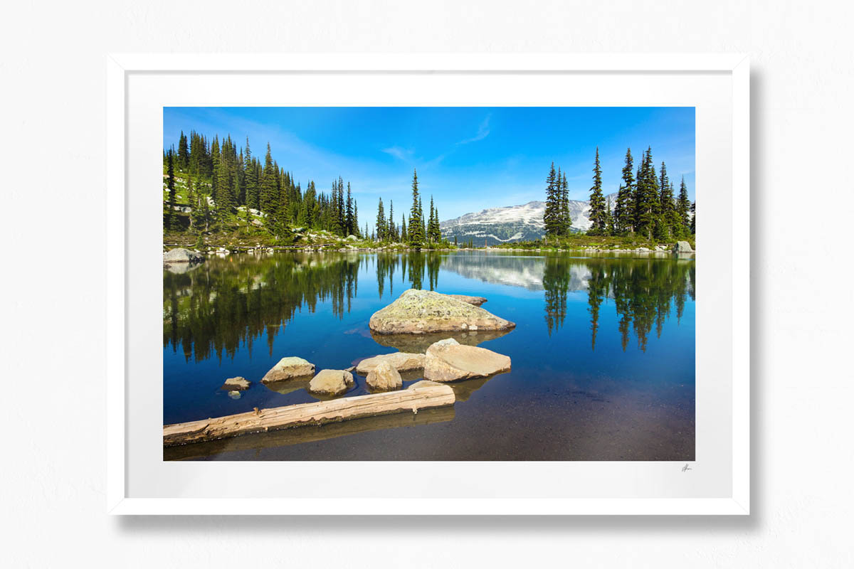 Harmony Lake Whistler. Beautiful mountain landscape, lake reflection