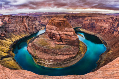 Horseshoe Bend Lookout. Mountain landscape, Arizona