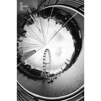 Tiny Planet London. Londons Eye abstract