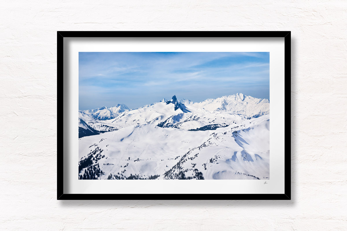 Beautiful BC Whistler. Black Tusk mountains in Winter