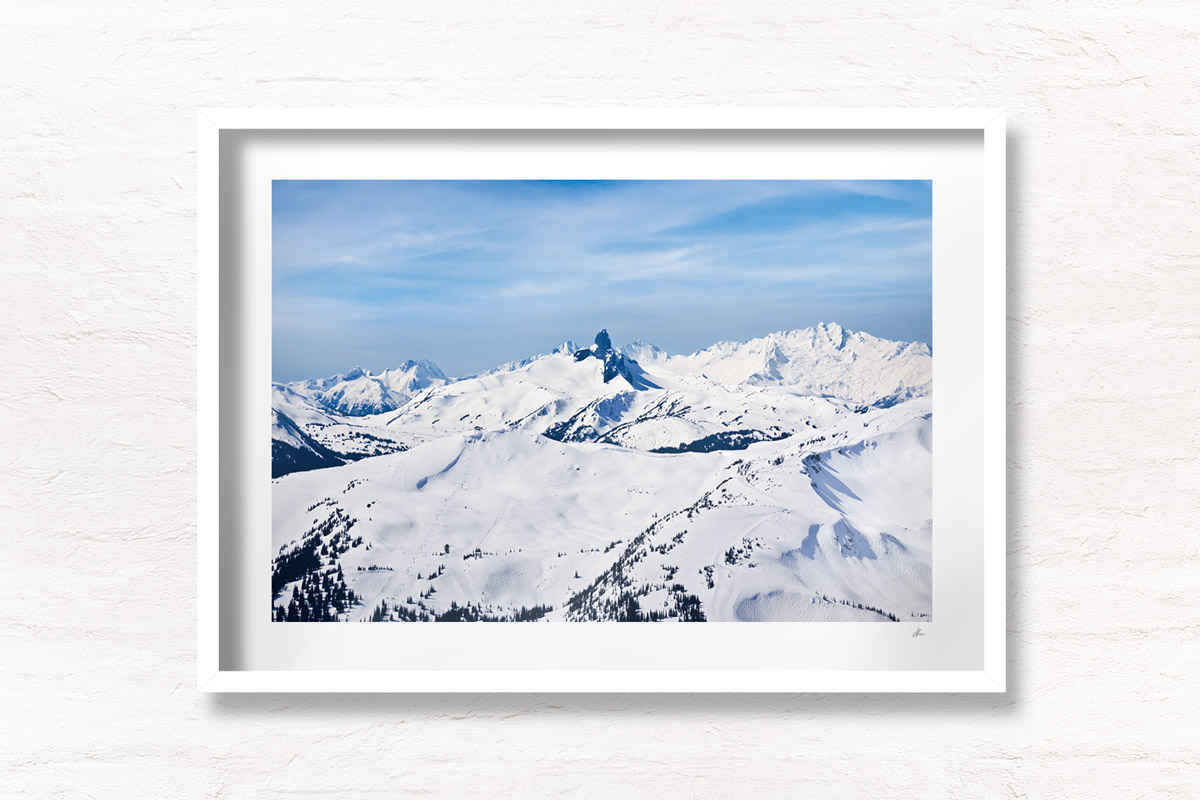 Beautiful BC Whistler. Black Tusk mountains in Winter