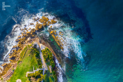 Giles Baths Coogee. Aerial View above Dolphins Point headland