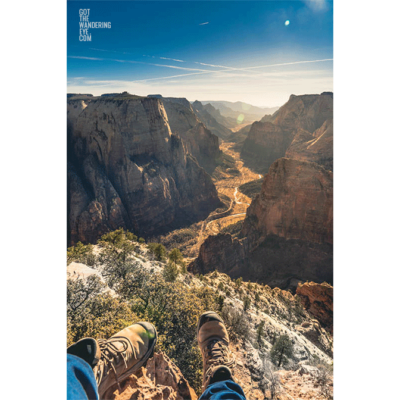 Taking a break in Observation Point Hike. Zion National Park, Utah