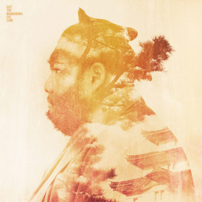 Double Exposure Portrait Art. Sumo and landscapes of Japan