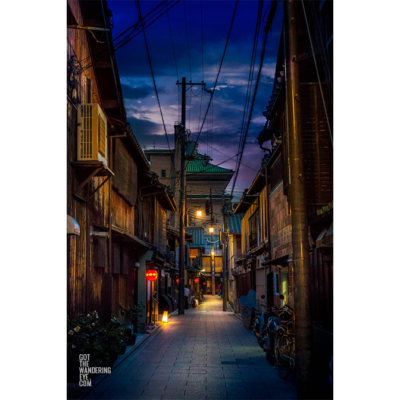 Gion After Dark. Alleys lit by lanterns Gion Kyoto