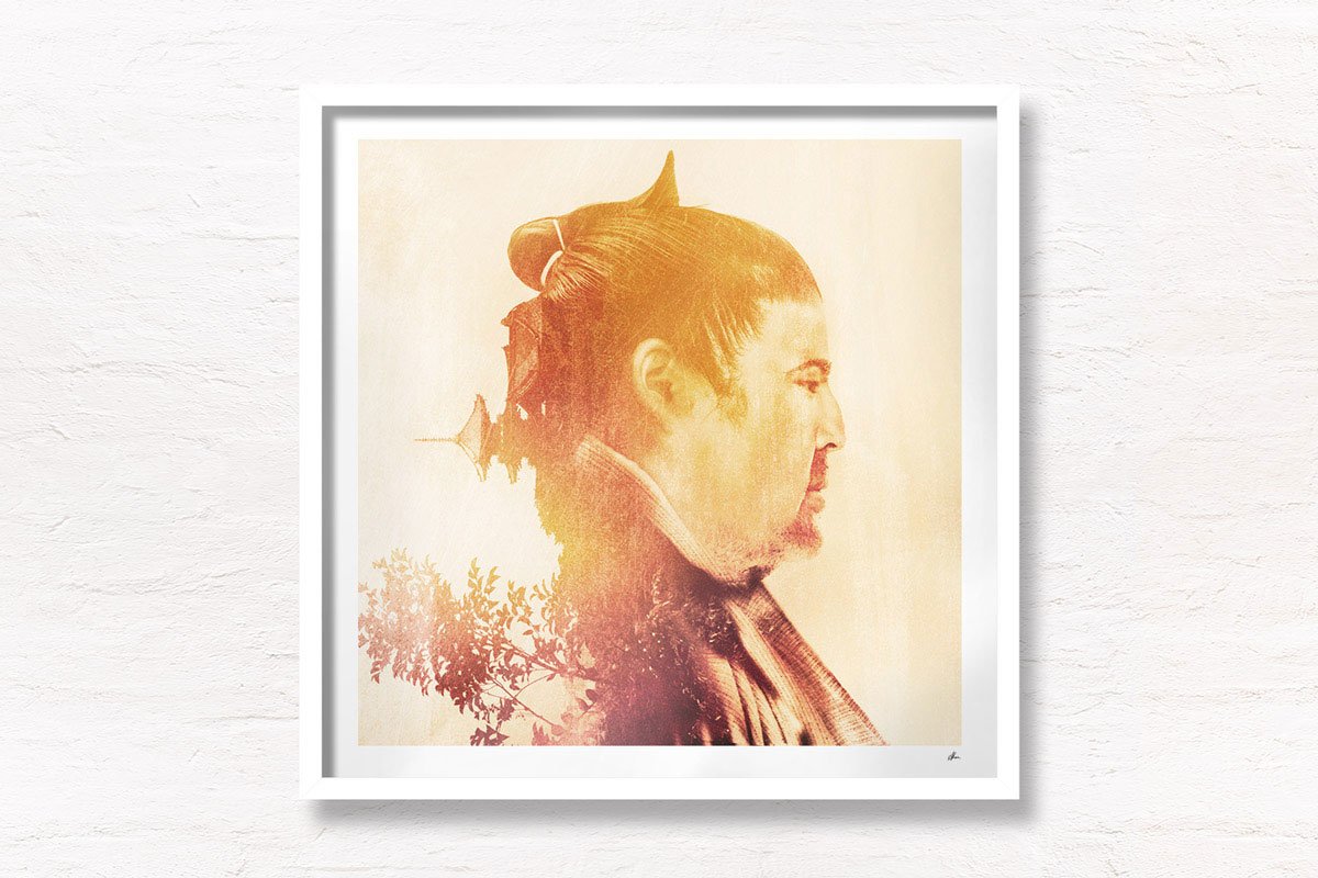 Multiple Exposure Portrait Art of Sumo Wrestler and Kiyomizu-dera
