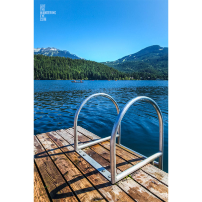 Wooden Jetty Mountain Lake. Whistler, Canada