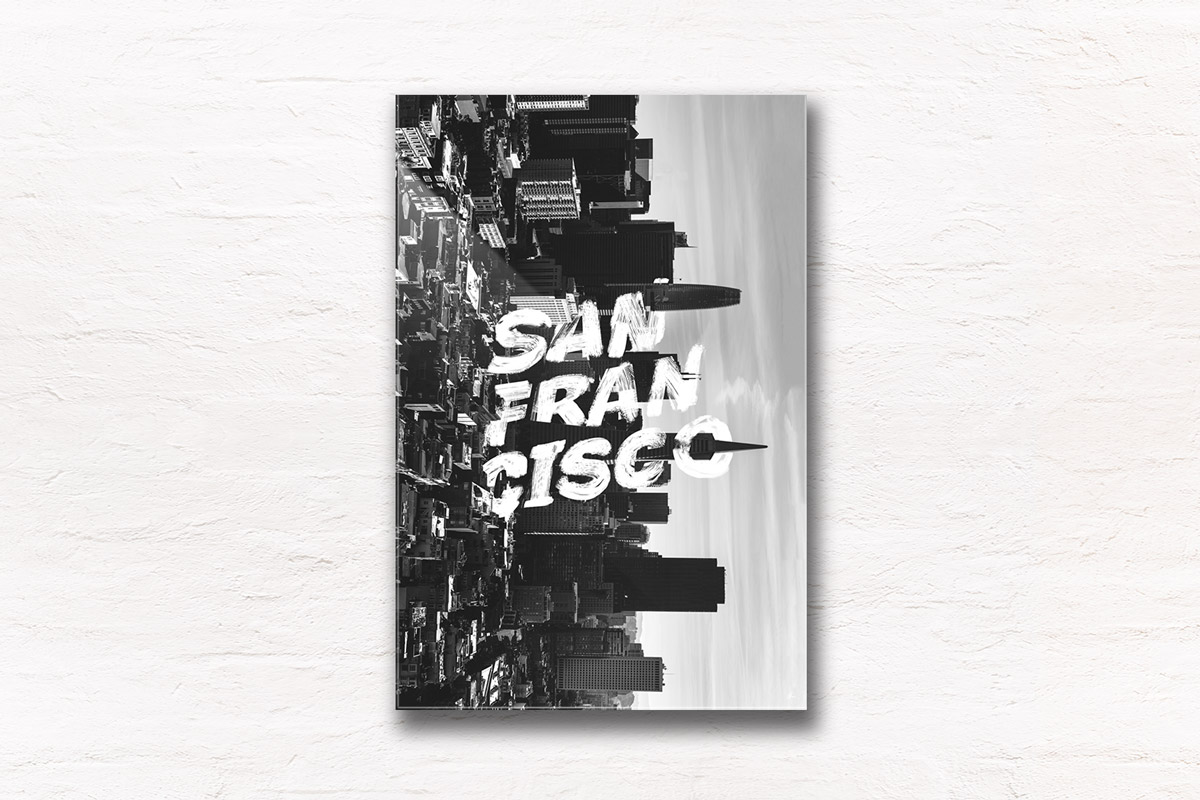 San Francisco Poster Art. San Francisco City Skyline and typography design