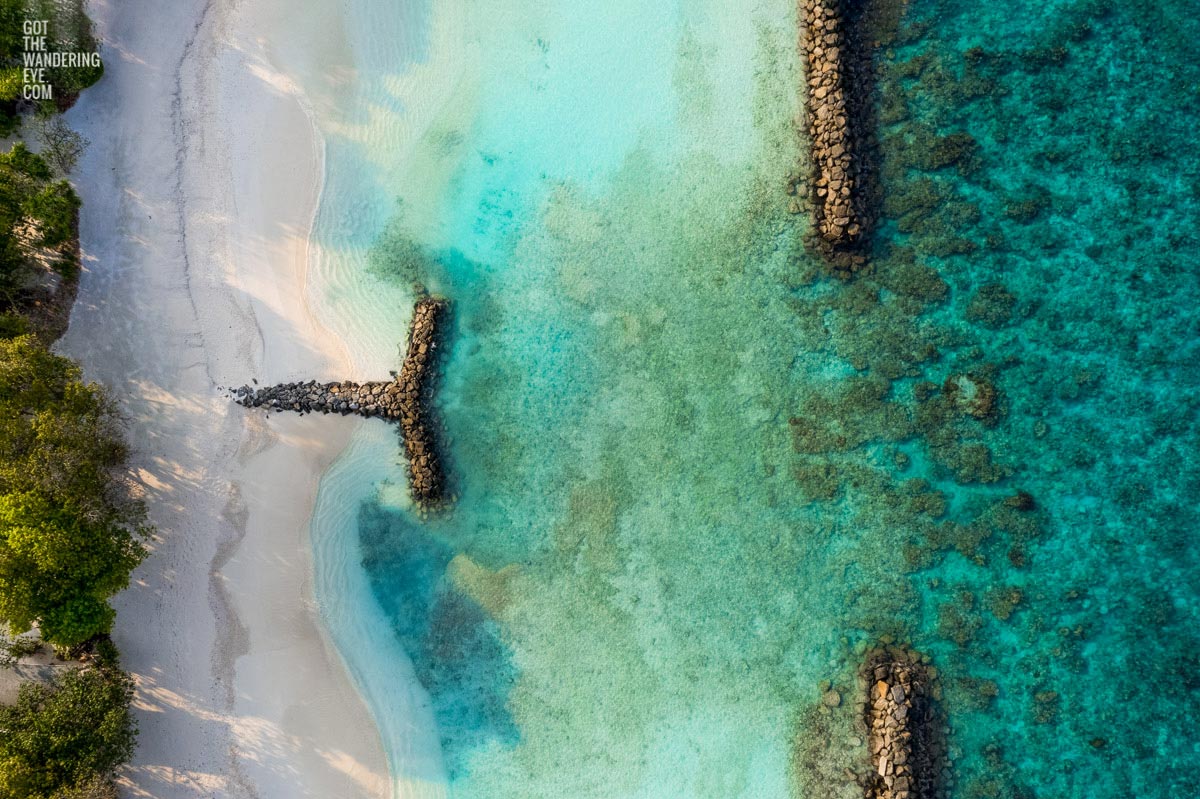 Maldives Island. Shallow crystal clear water