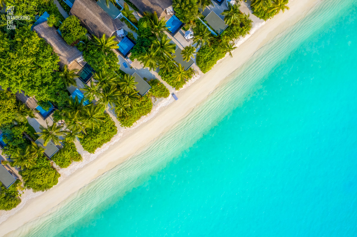 Tropical Paradise Aerial above Maldives Beach