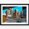 Shinjuku Tokyo Japan. Colourful taxi and buildings