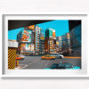 Shinjuku Tokyo Japan. Colourful taxi and buildings