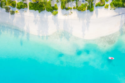 Aerial View Maldives Beach.