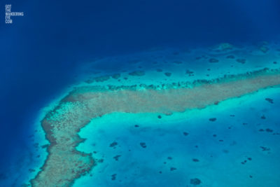 Aerial Island View from seaplane above Indian Ocean, Maldives