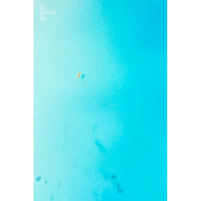 Kayaking Aerial Beach View above beautiful blue Maldives.