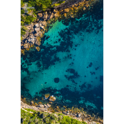 Gordons Bay Sydney Aerial. Top down view of the secluded bay in Coogee.