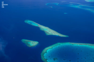 Maldives Seaplane Views of islands in the Indian ocean.