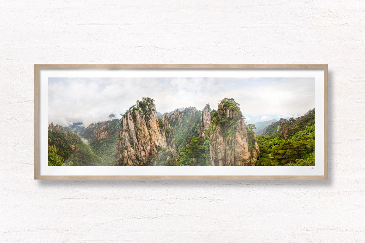 Huangshan Mountains. Panoramic Chinese landscape