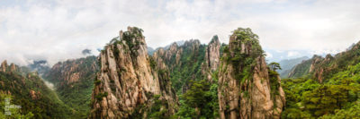 Huangshan Mountains. Panoramic Chinese landscape