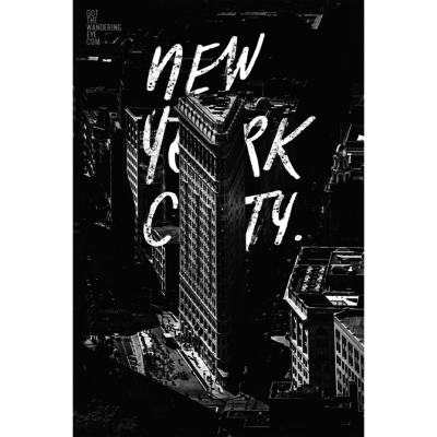 New York Art Prints. Black & White Wandering Types Collection