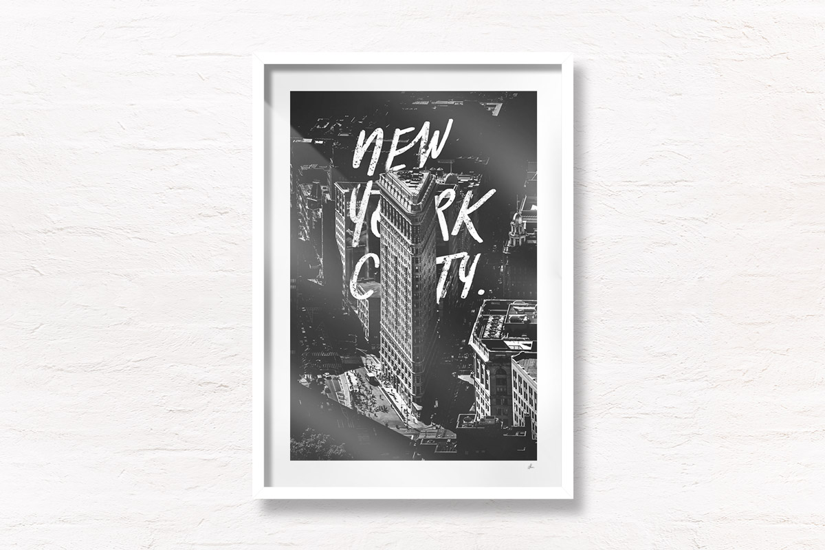New York Art Prints. Black & White Wandering Types Collection